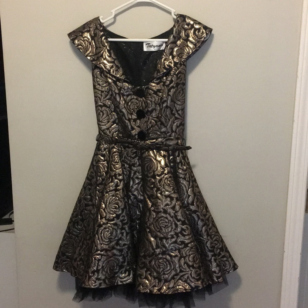Tatyana Gold Retro Pin-Up Dress